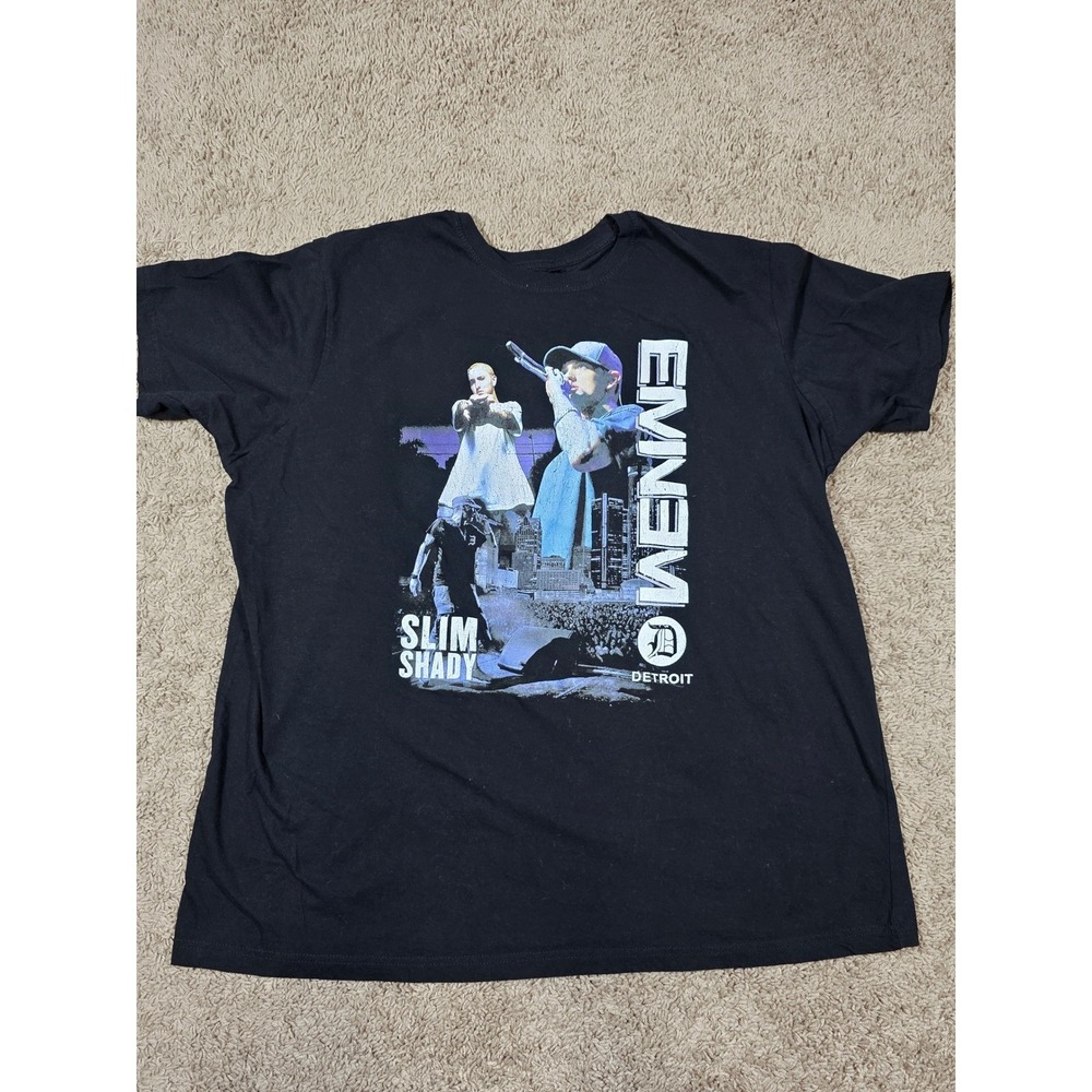 Eminem Slim Shady Detroit Graphic T Shirt Men's XXL Black 100% Cotton Concert T